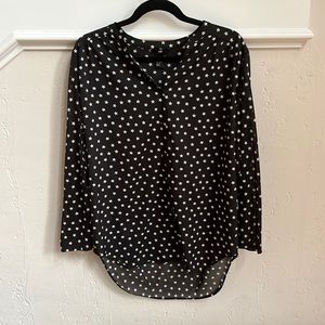 Black and white starred blouse